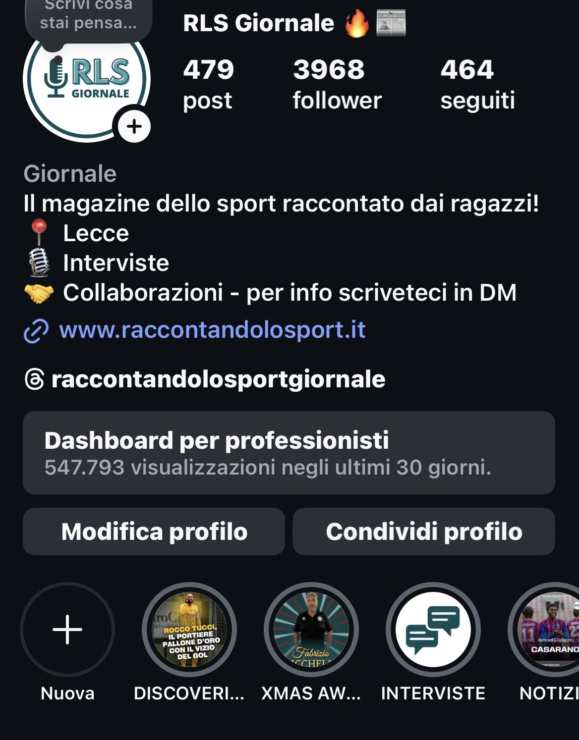 La nostra pagina Instagram 